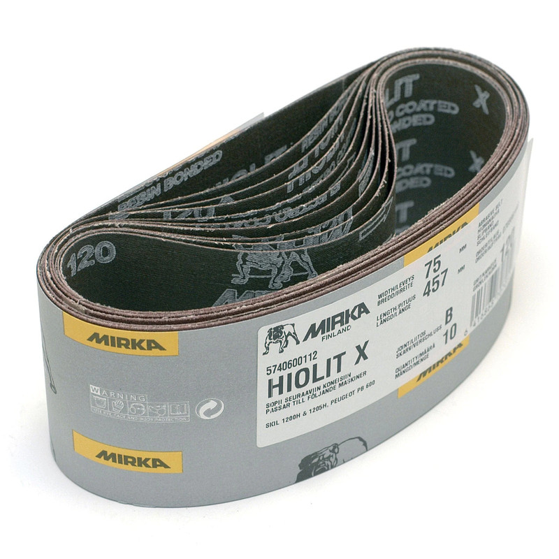Hiolit XO Portable Sanding Belt - 10 Pack - Size:3" x 21" - Grit:60 Grit